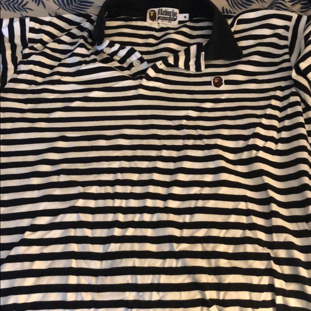 Bape black white polo premium